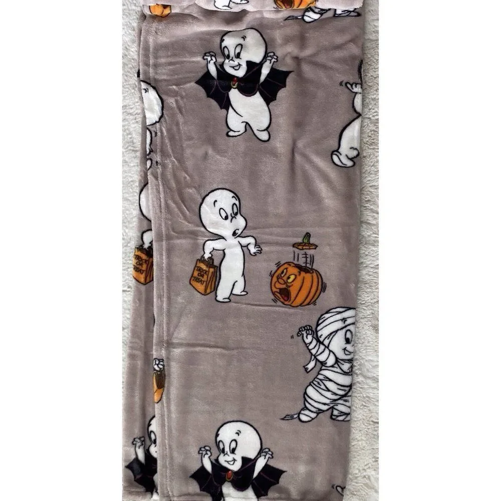 Casper The Friendly Ghost Plush Soft Blanket Throw 50x70” Halloween Costumes NEW